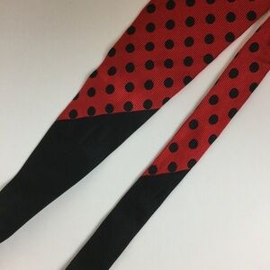 Angelino Italy  Tie Red w/Black Polka Dots Silk